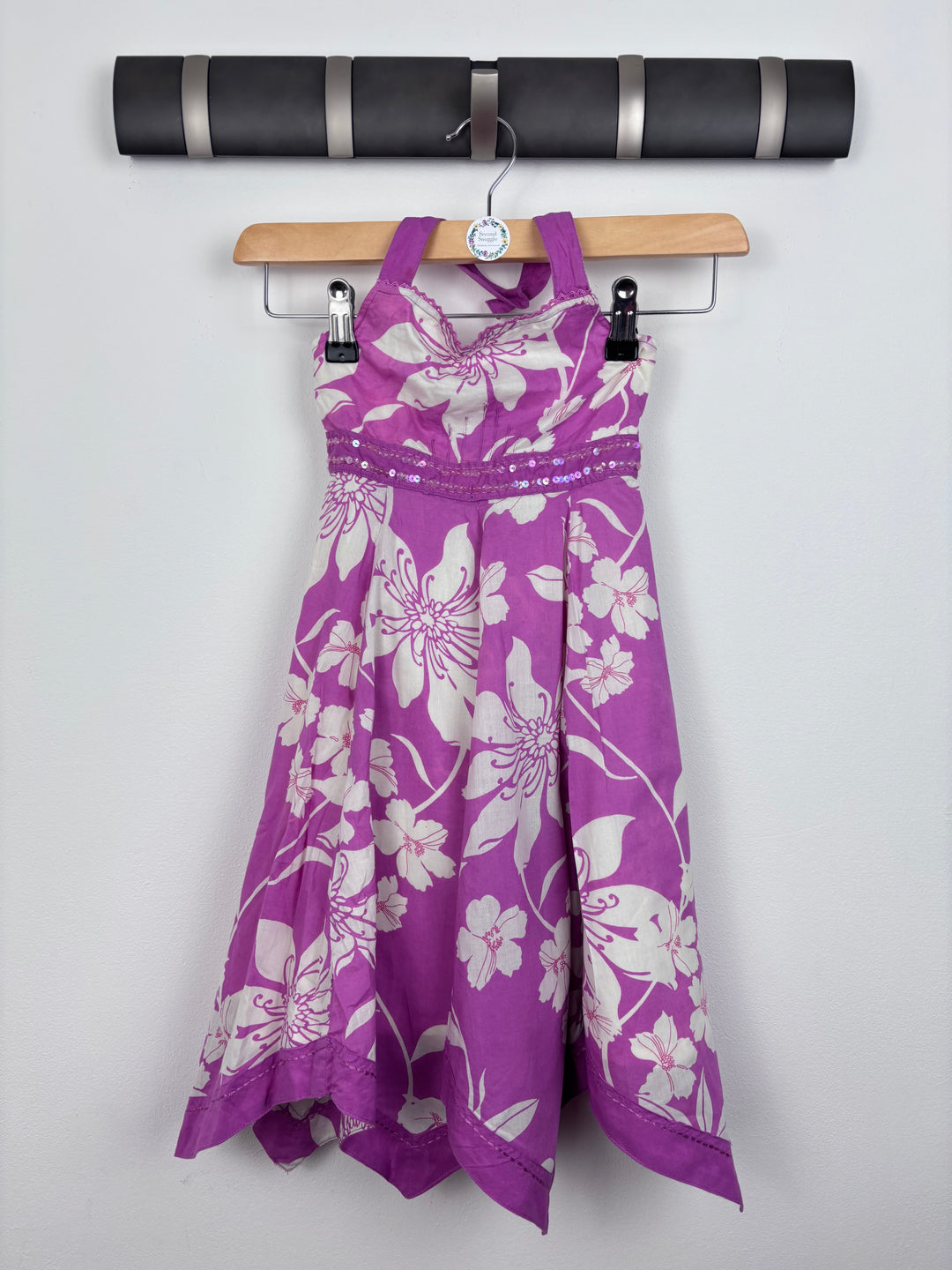 Monsoon Purple Floral Halter Dress 4–5 Years-Dresses-Second Snuggle Preloved