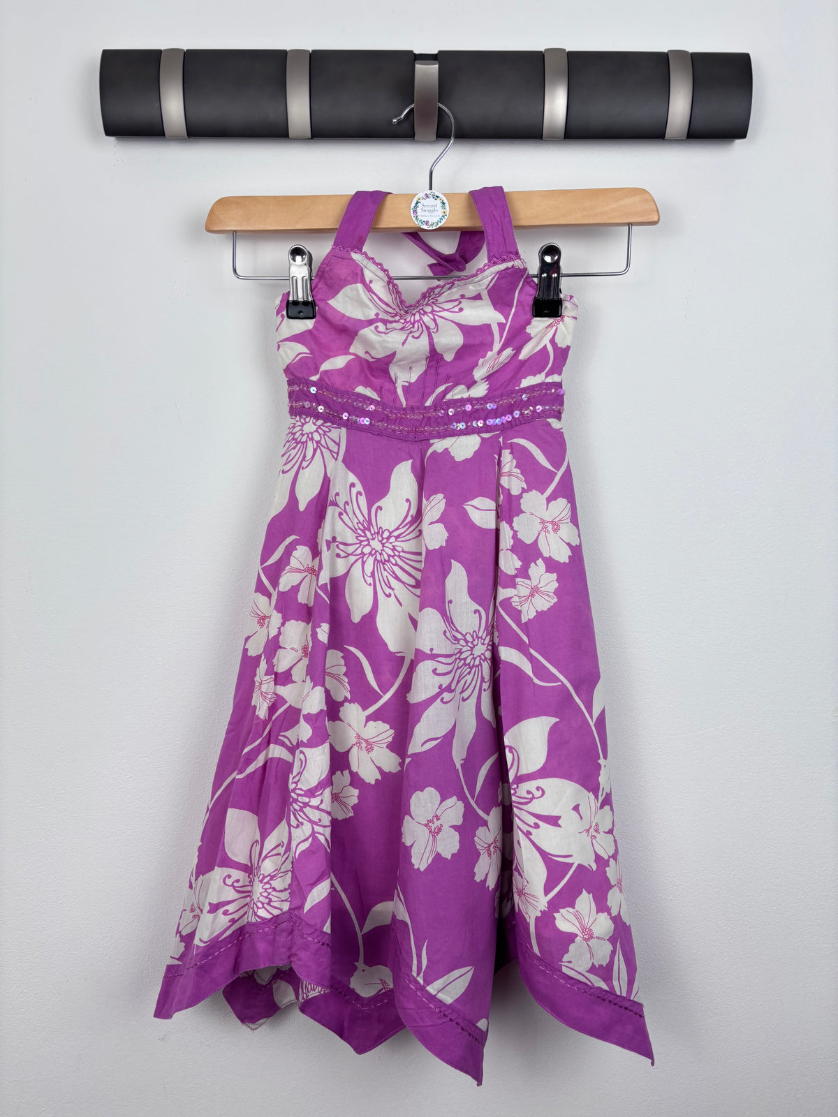 Monsoon Purple Floral Halter Dress 4–5 Years-Dresses-Second Snuggle Preloved