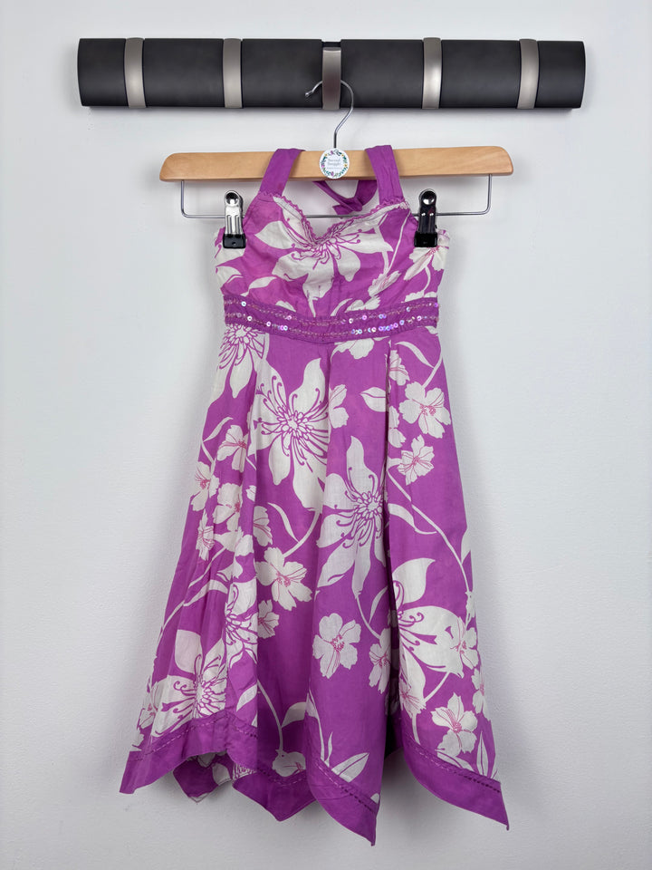Monsoon Purple Floral Halter Dress 4–5 Years-Dresses-Second Snuggle Preloved
