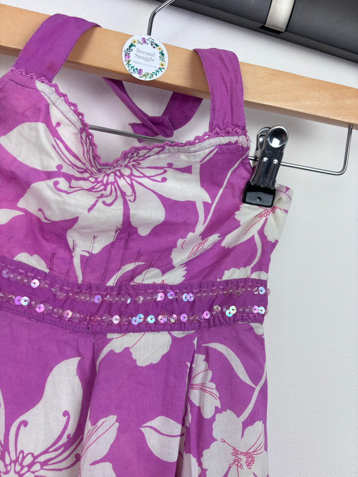 Monsoon Purple Floral Halter Dress 4–5 Years-Dresses-Second Snuggle Preloved