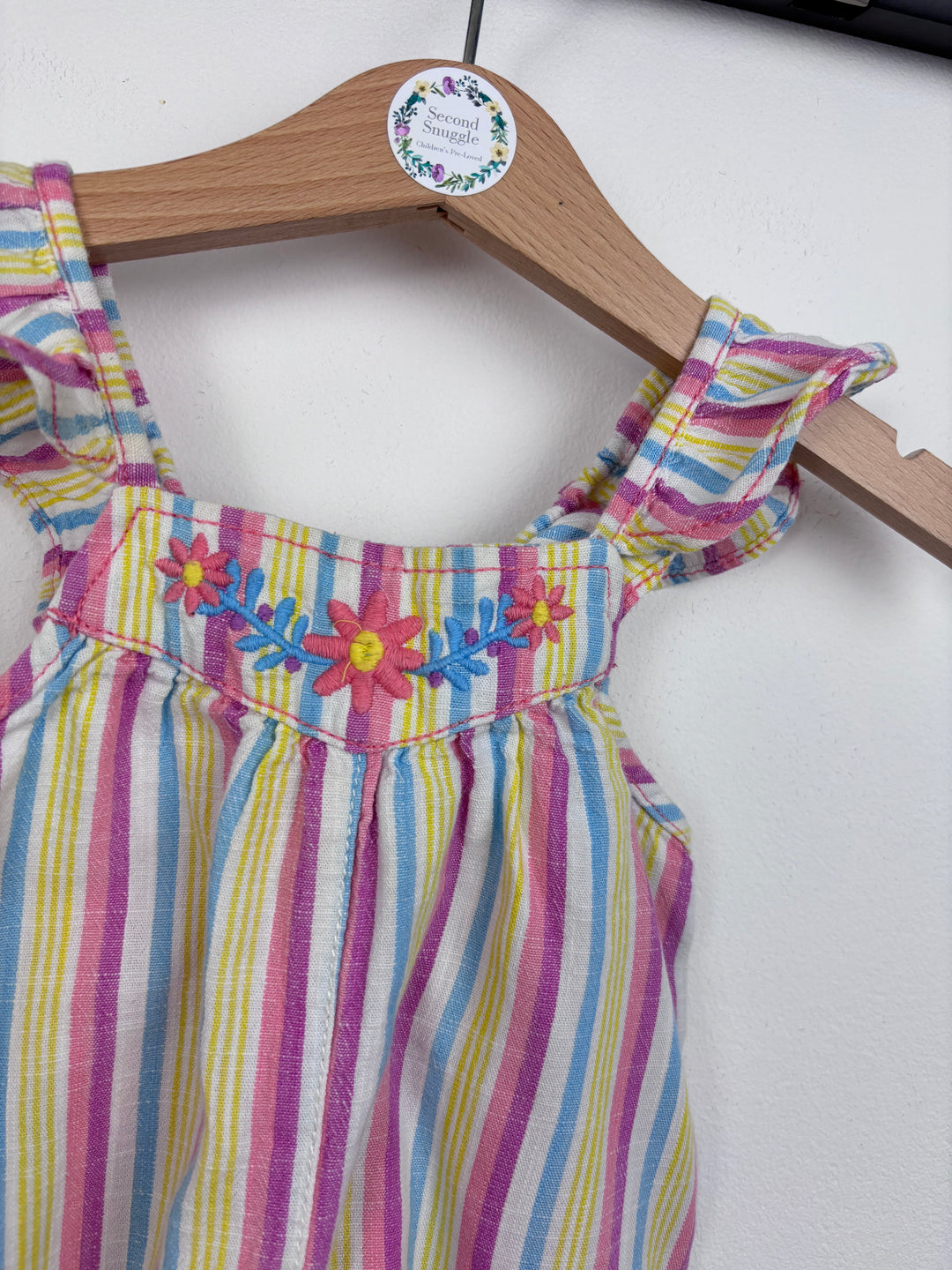 Hatley Rainbow Stripe Romper 6–9 Months-Rompers-Second Snuggle Preloved