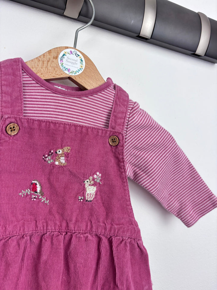 Next Pink Cord Dungaree Set Up To 3 Months-Dungarees-Second Snuggle Preloved