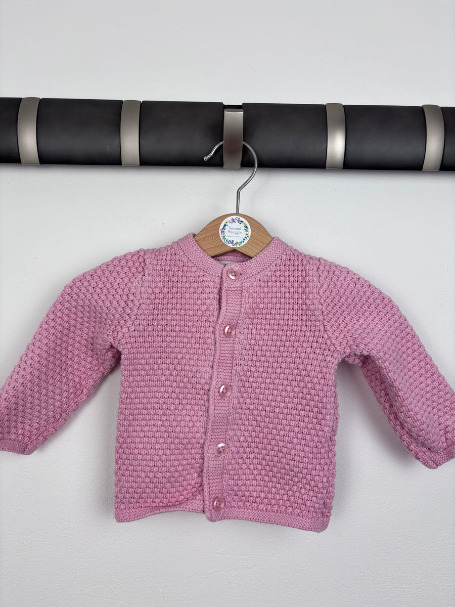 John Lewis Pink Knitted Cardigan 0–3 Months-Cardigans-Second Snuggle Preloved
