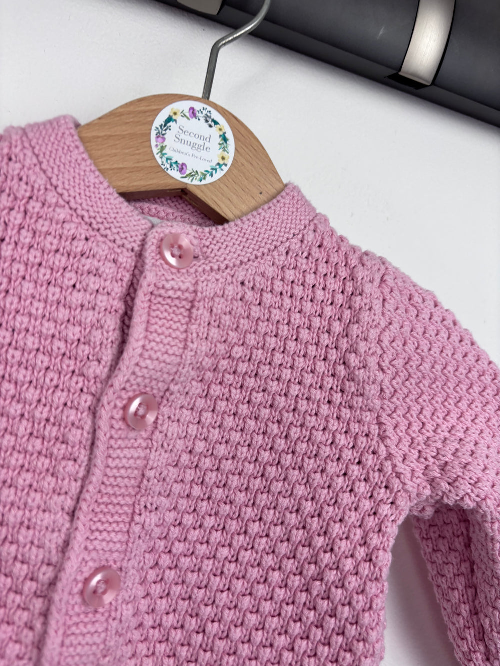 John Lewis Pink Knitted Cardigan 0–3 Months-Cardigans-Second Snuggle Preloved