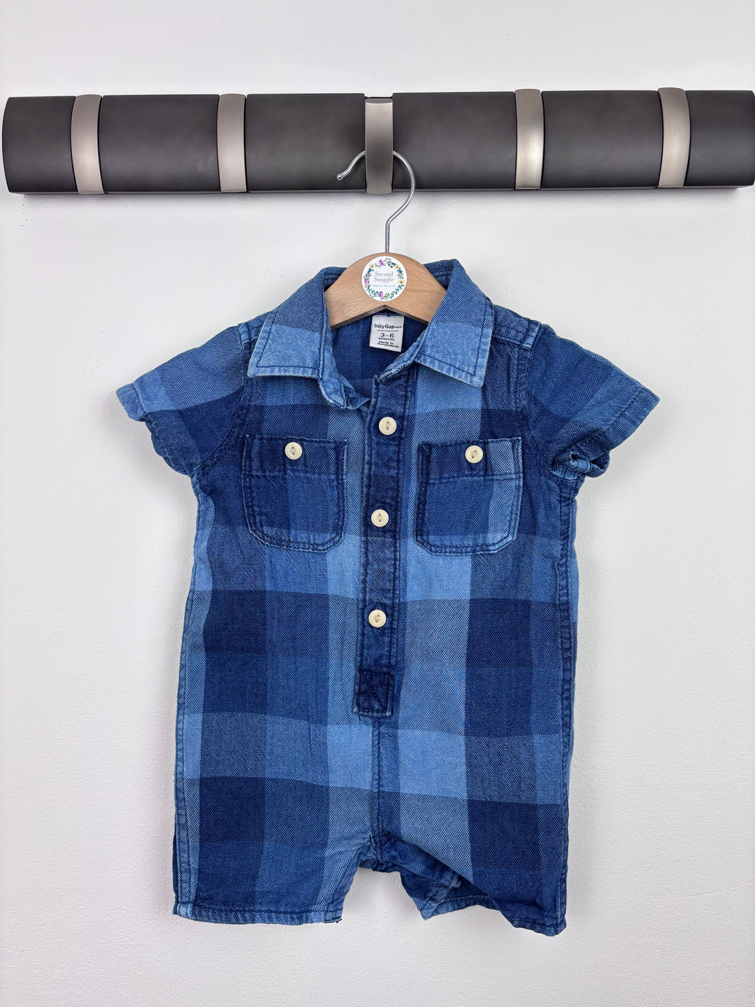 Baby Gap Checked Romper 3–6 Months-Rompers-Second Snuggle Preloved