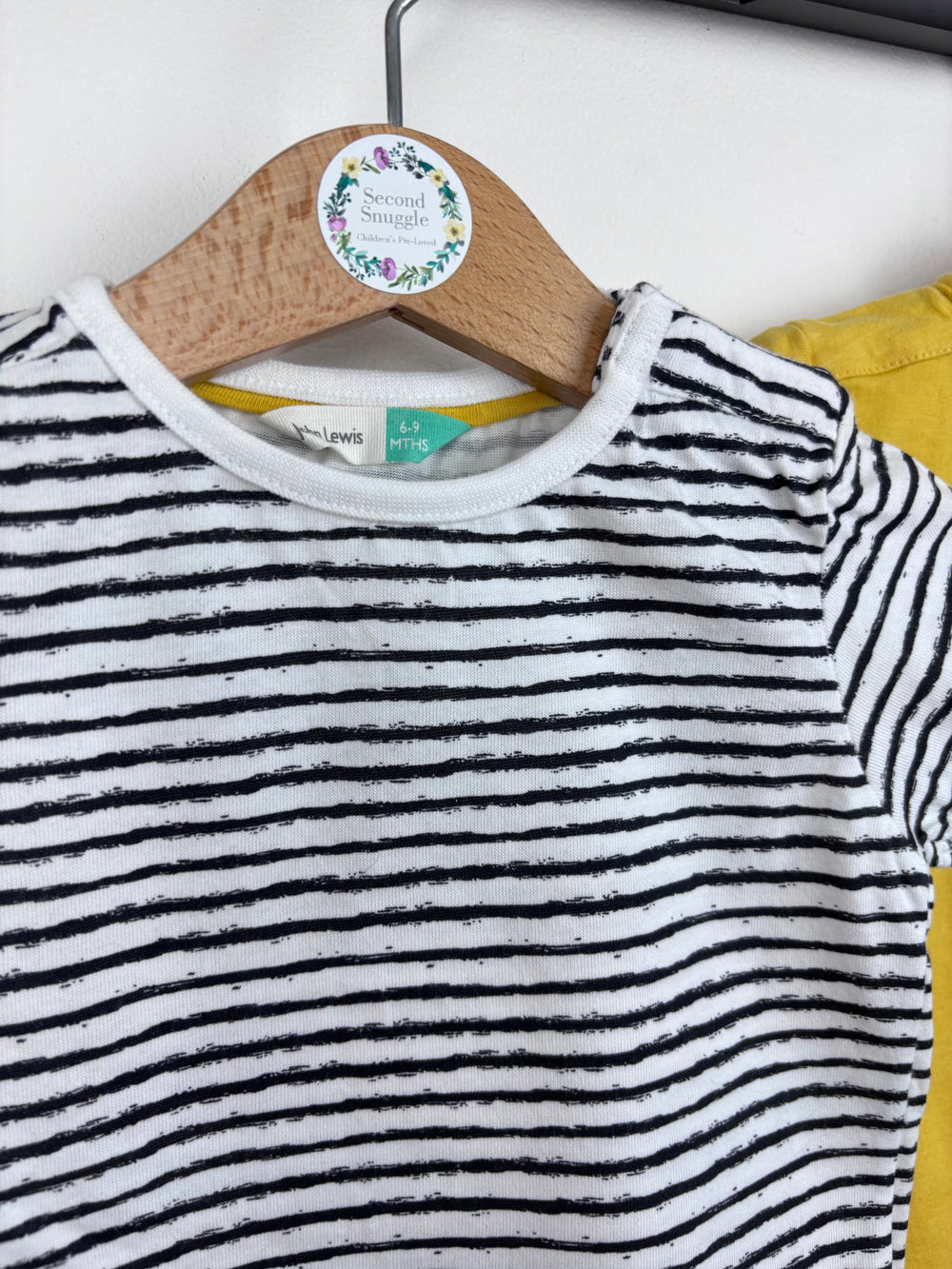 John Lewis 2 Pack Short Sleeve Tops 6–9 Months-Tops-Second Snuggle Preloved