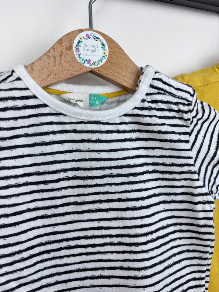 John Lewis 2 Pack Short Sleeve Tops 6–9 Months-Tops-Second Snuggle Preloved