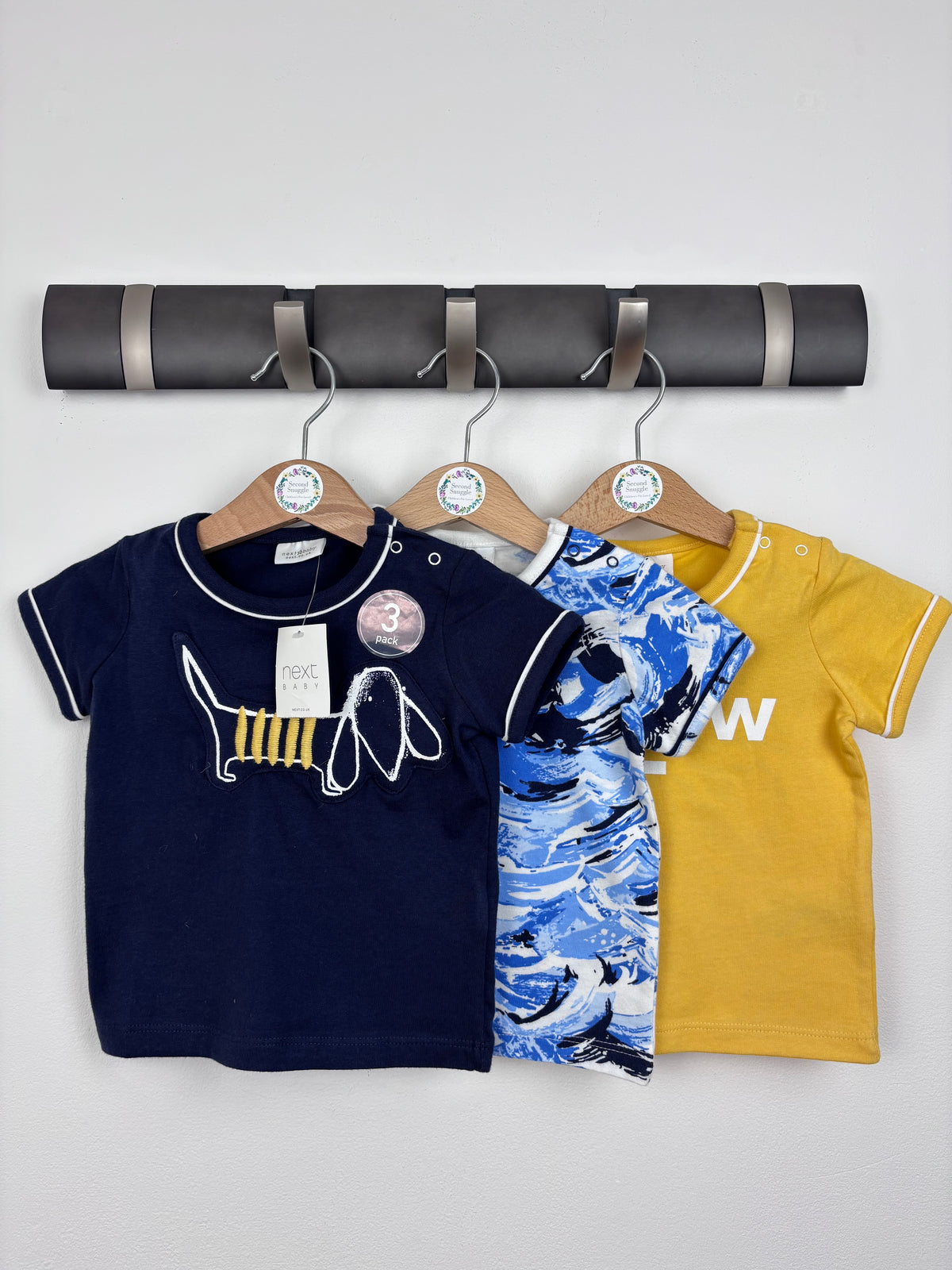 Next 3 Pack Short Sleeve Tops 3–6 Months-Tops-Second Snuggle Preloved