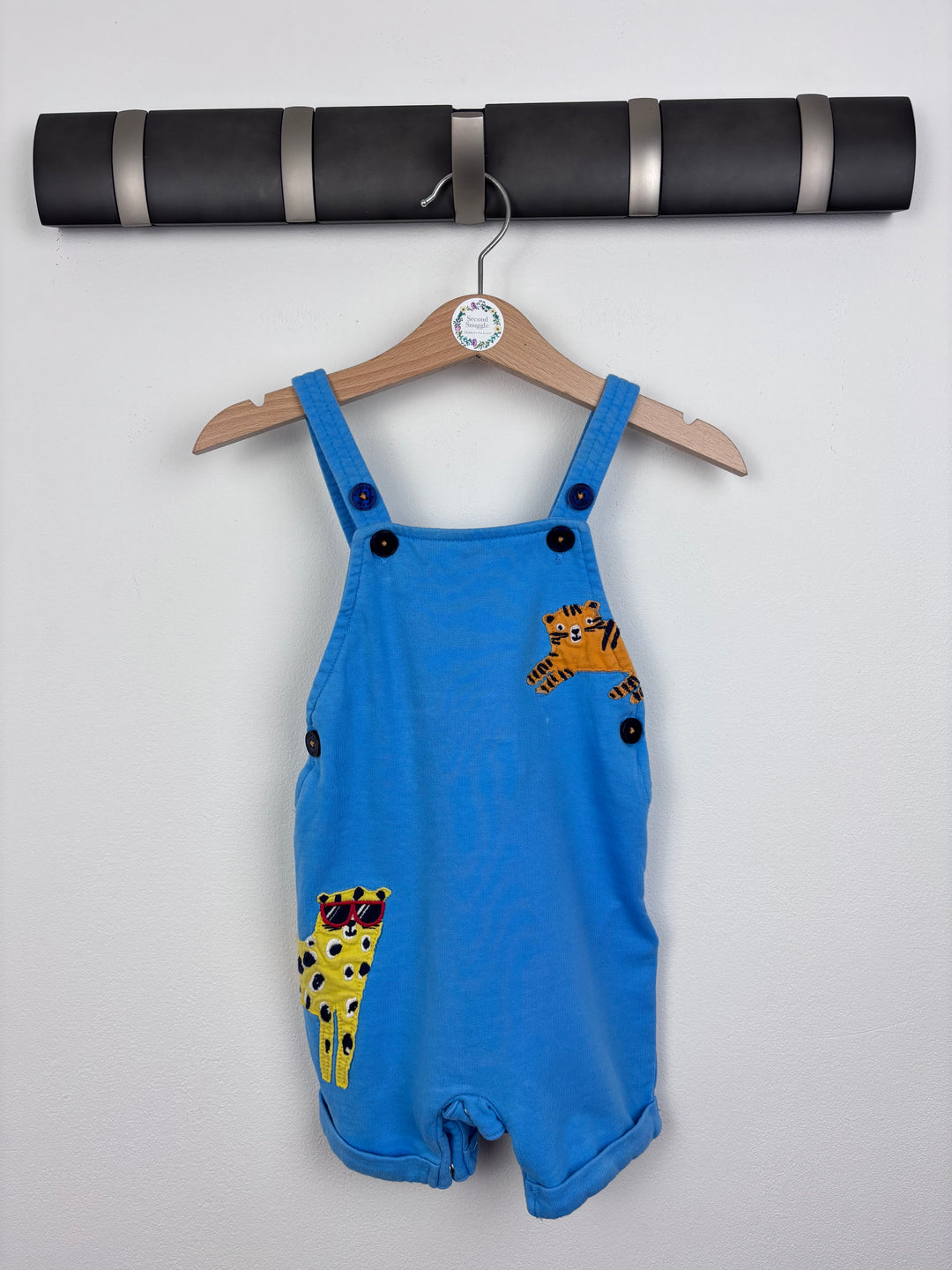 Blue Zoo Blue Animal Dungarees 6–9 Months-Dungarees-Second Snuggle Preloved