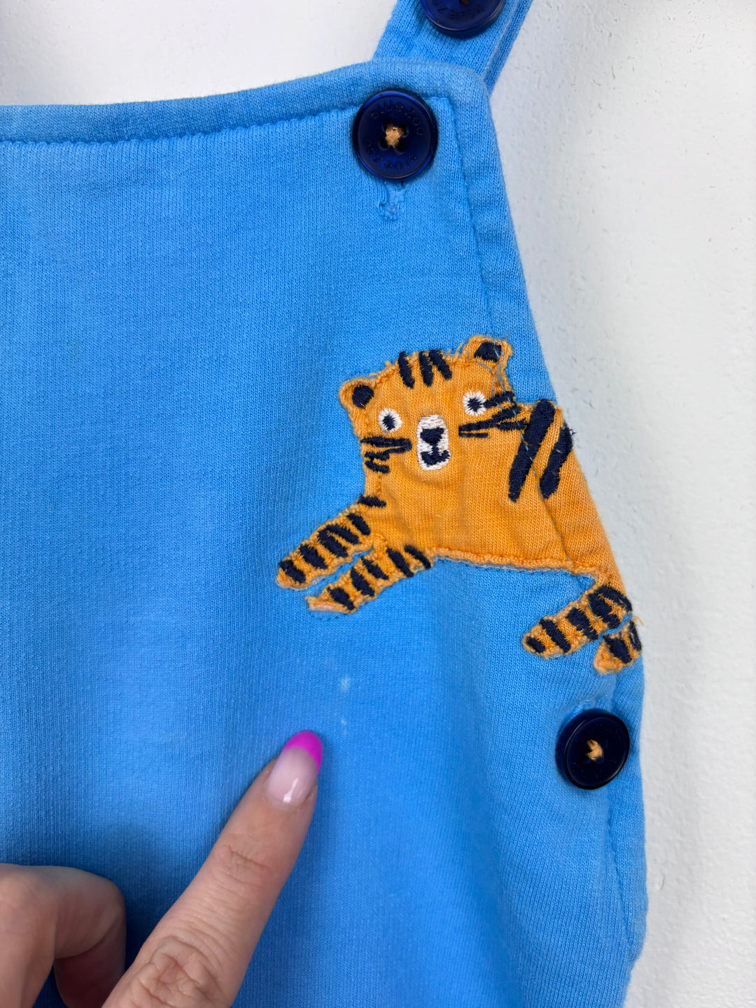 Blue Zoo Blue Animal Dungarees 6–9 Months-Dungarees-Second Snuggle Preloved