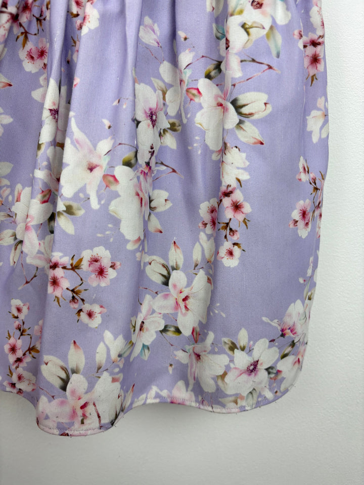 Next Purple Floral Dress 3 Years-Dresses-Second Snuggle Preloved