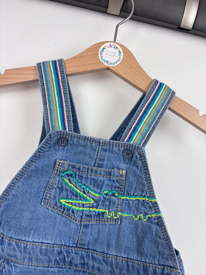 Next Denim Animal Dungarees 6-9 Months-Dungarees-Second Snuggle Preloved