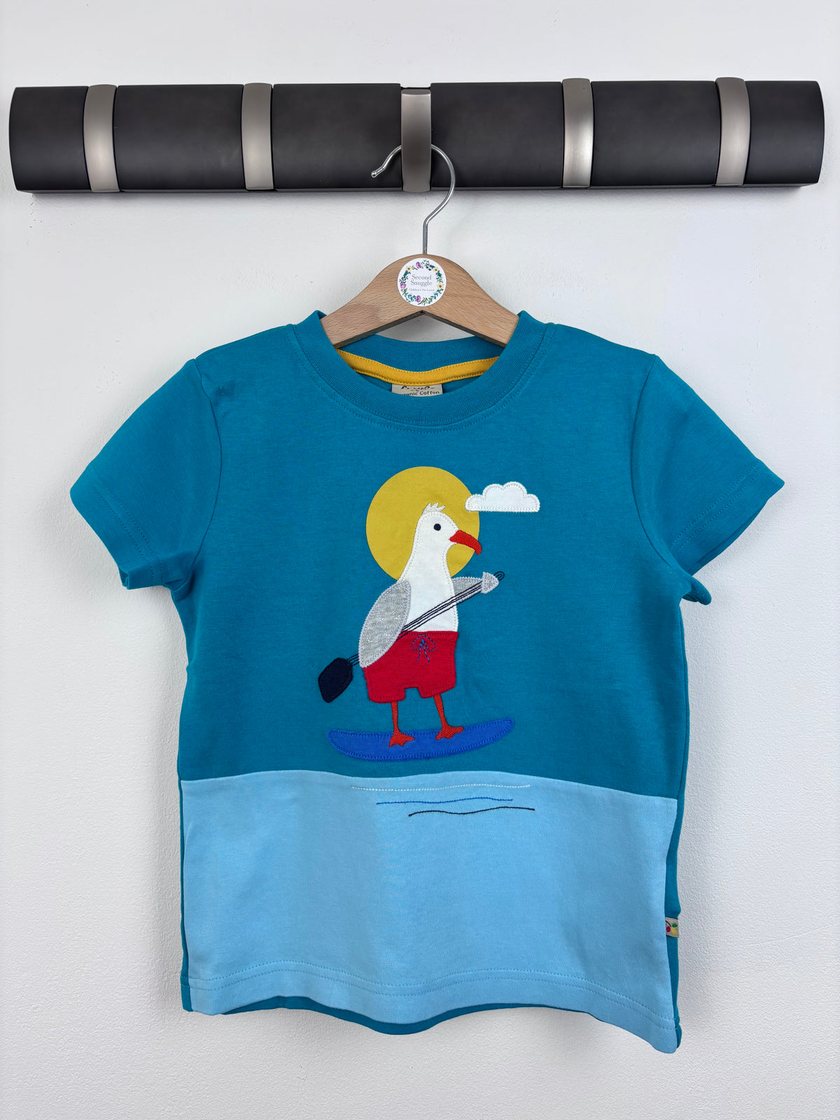 Frugi Blue Seagull Surf Appliqué Top-Tops-Second Snuggle Preloved