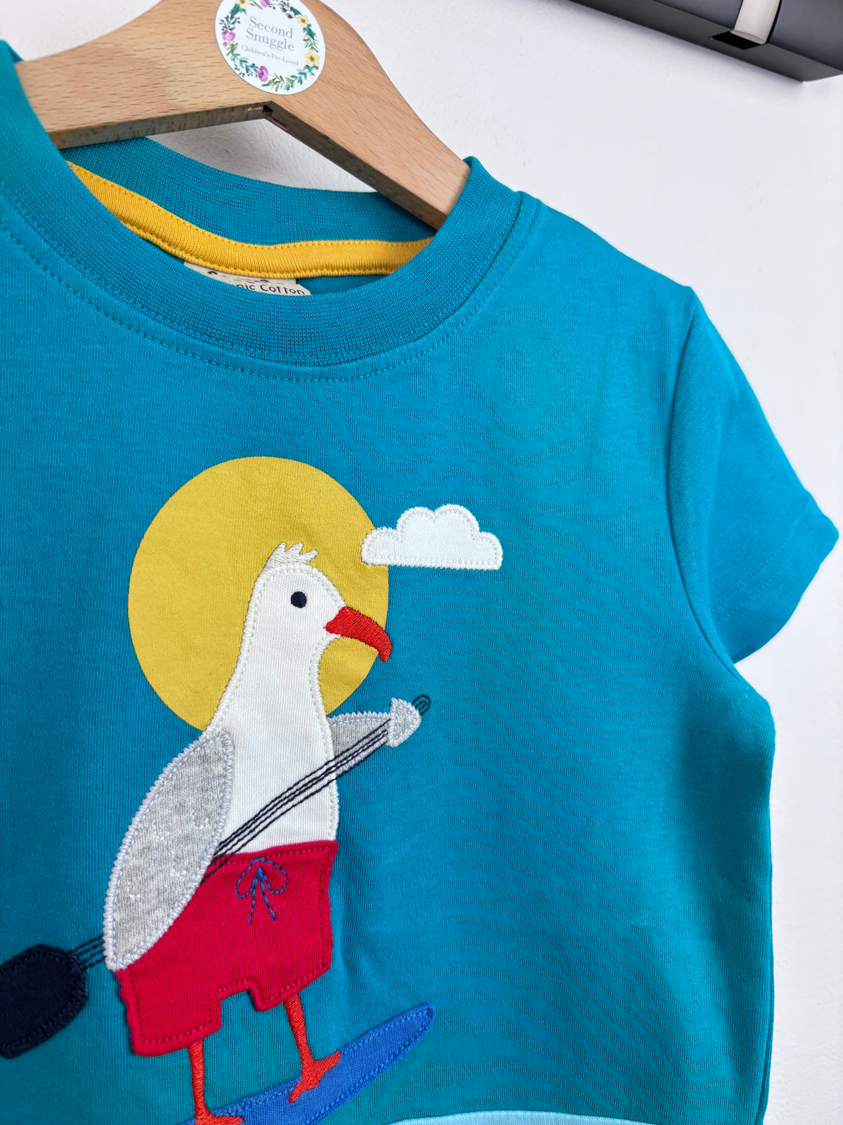 Frugi Blue Seagull Surf Appliqué Top-Tops-Second Snuggle Preloved