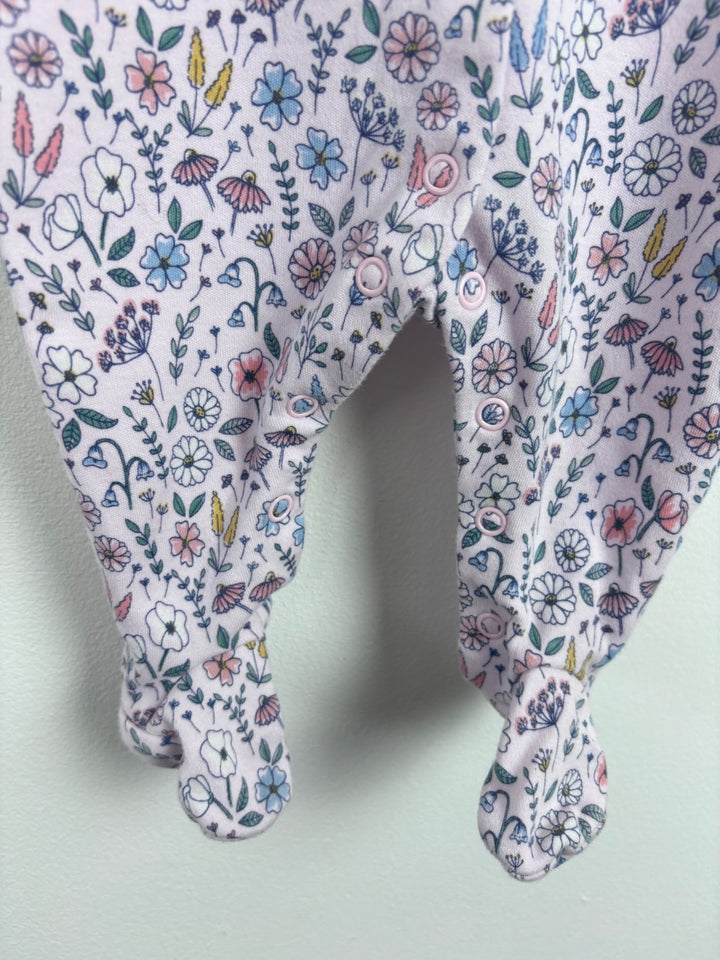 JoJo Maman Bébé Floral Sleepsuit 3-6 Months-Sleepsuits-Second Snuggle Preloved