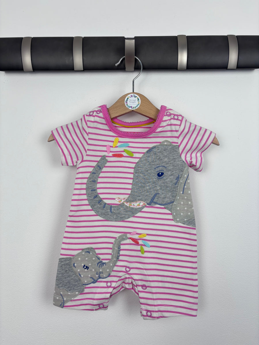 Baby Boden Elephant Stripe Romper Newborn-Sleepsuits-Second Snuggle Preloved