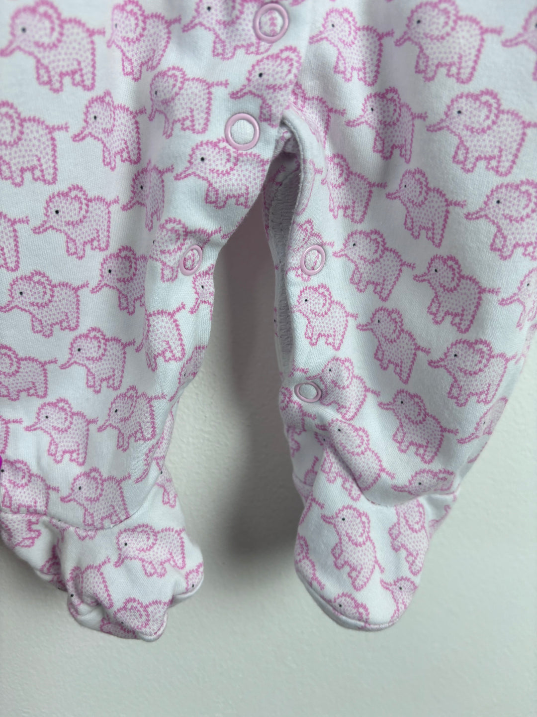 JoJo Maman Bébé Pink Elephant Sleepsuit 0-3 Months-Sleepsuits-Second Snuggle Preloved