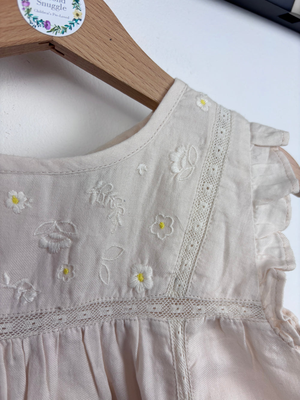 Mini Boden Embroidered Cream Blouse 3-4 Years-Tops-Second Snuggle Preloved