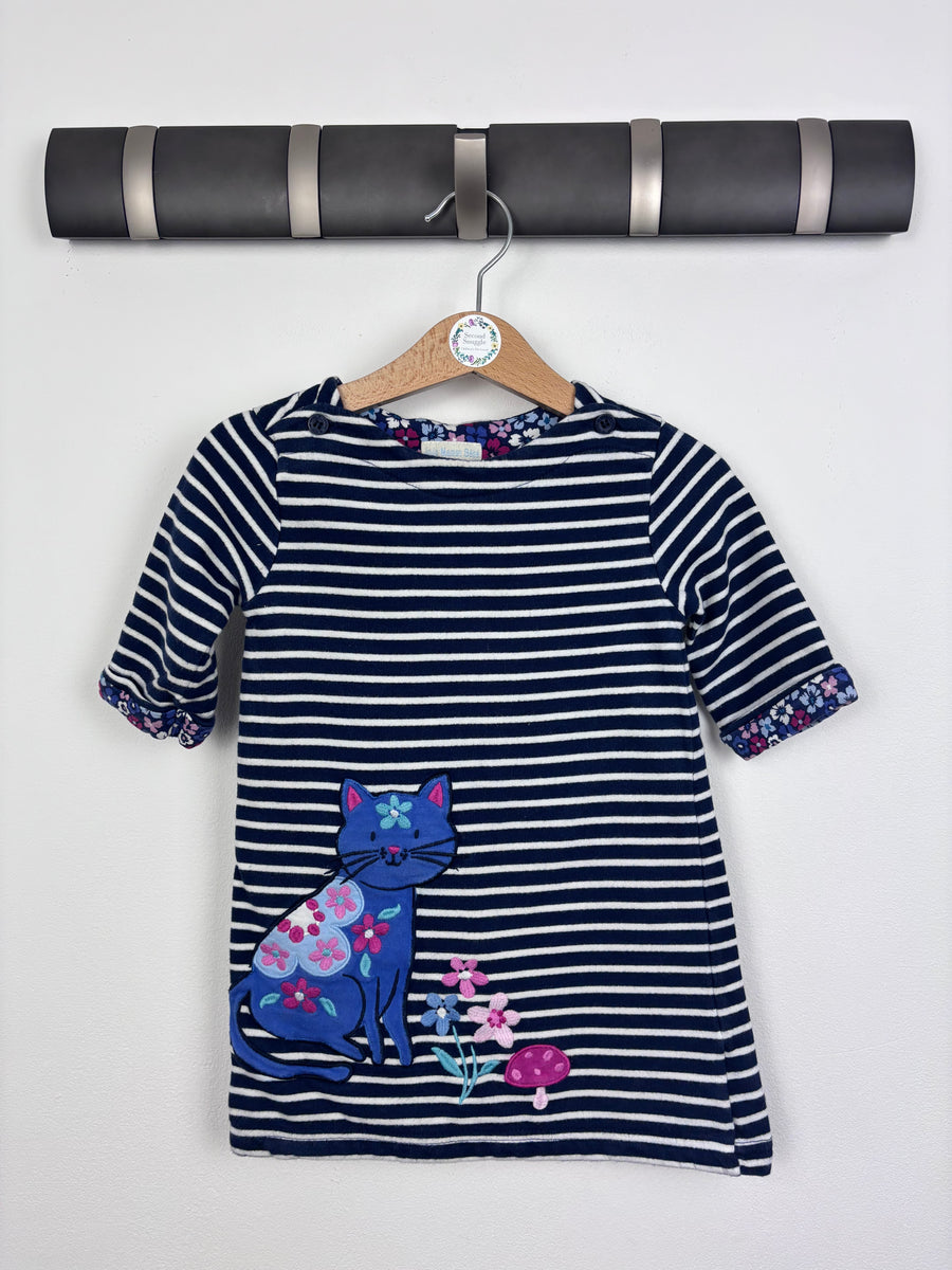 JoJo Maman Bébé Striped Cat Dress 12-18 Months-Dresses-Second Snuggle Preloved