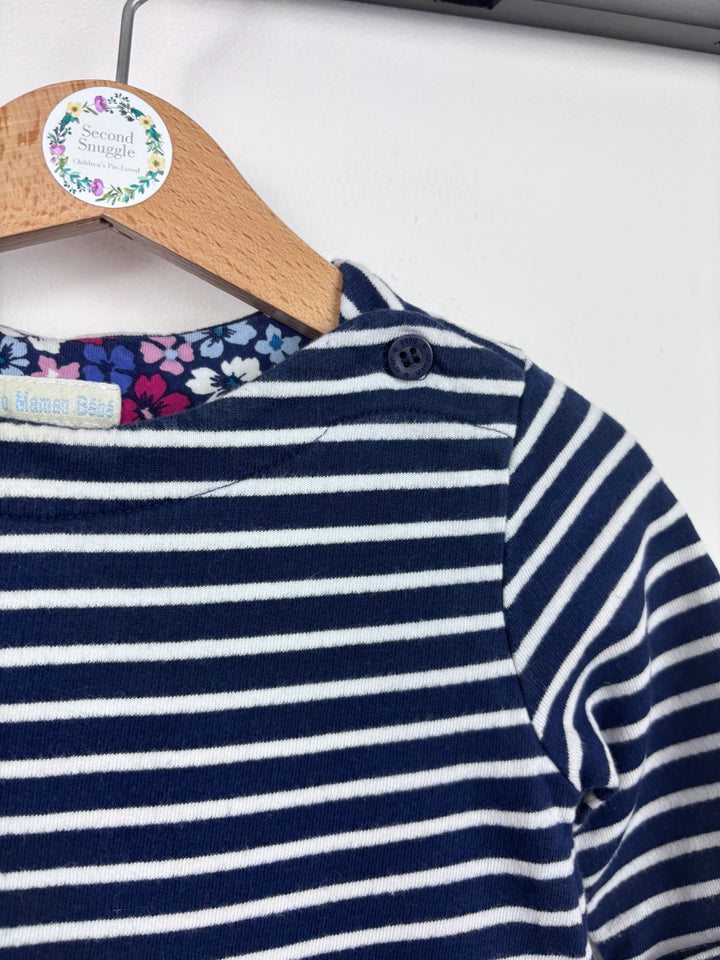 JoJo Maman Bébé Striped Cat Dress 12-18 Months-Dresses-Second Snuggle Preloved