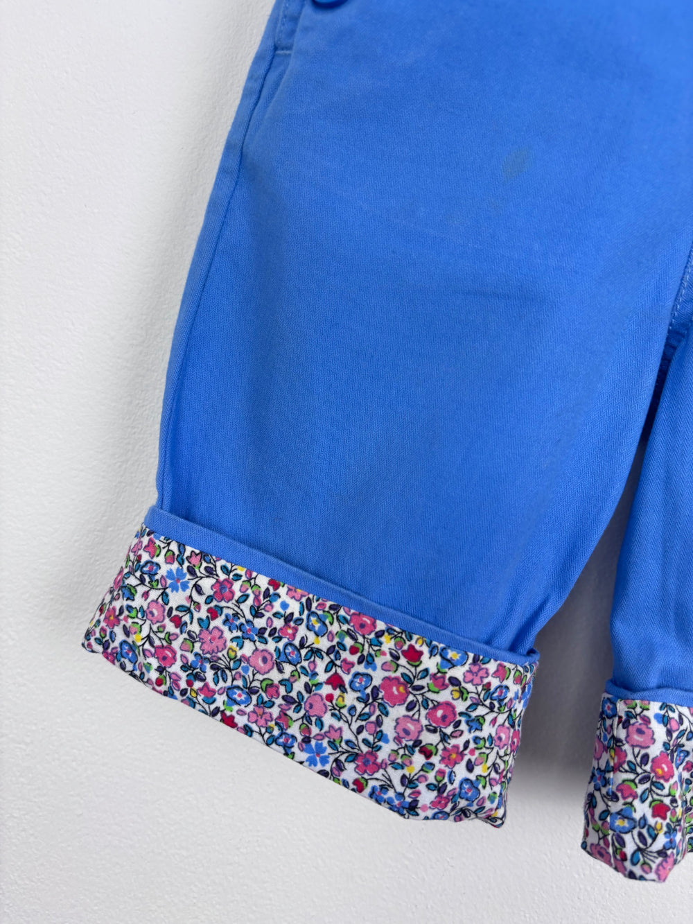 JoJo Maman Bébé Blue Floral Turn-Up Shorts 18-24 Months-Shorts-Second Snuggle Preloved