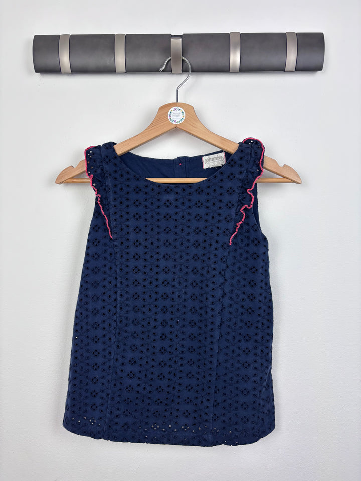 Johnnie B Navy Broderie Top 9-10 Years-Tops-Second Snuggle Preloved