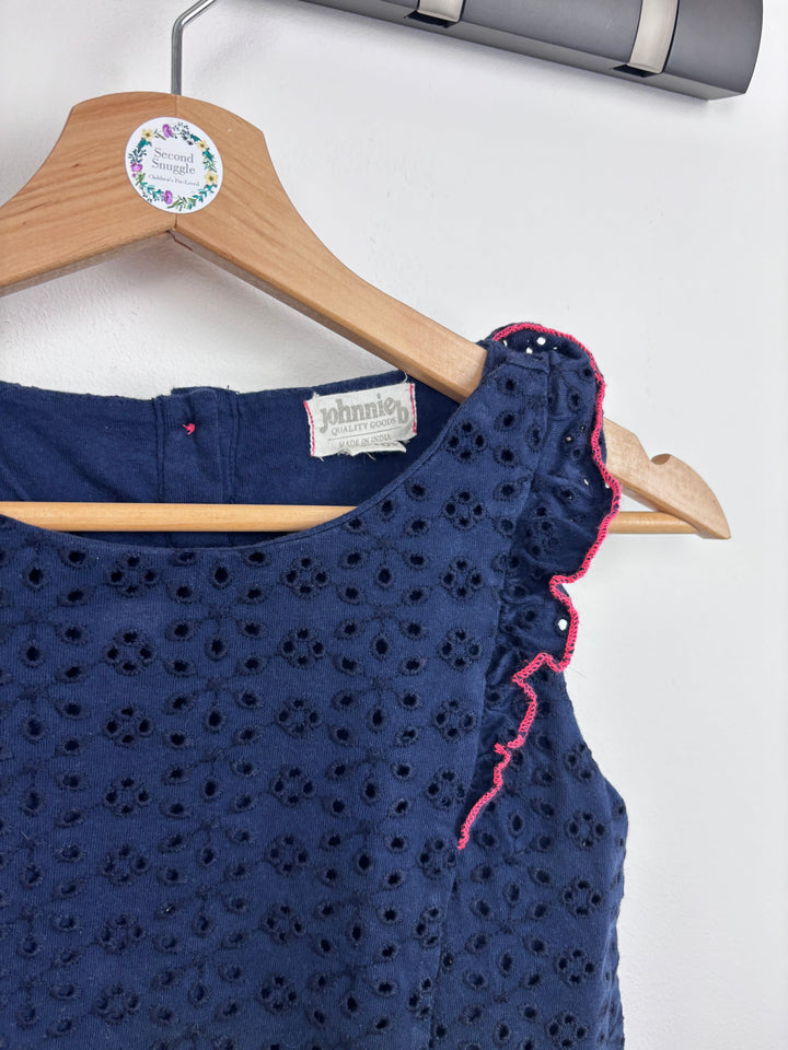 Johnnie B Navy Broderie Top 9-10 Years-Tops-Second Snuggle Preloved