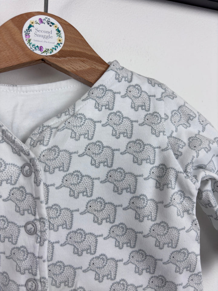 JoJo Maman Bébé Elephant Print Cardigan 0-3 Months-Cardigans-Second Snuggle Preloved