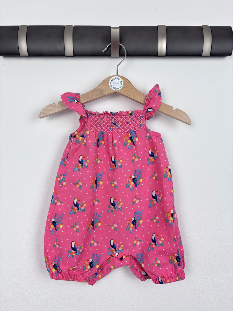 JoJo Maman Bébé Pink Toucan Romper 0-3 Months-Rompers-Second Snuggle Preloved