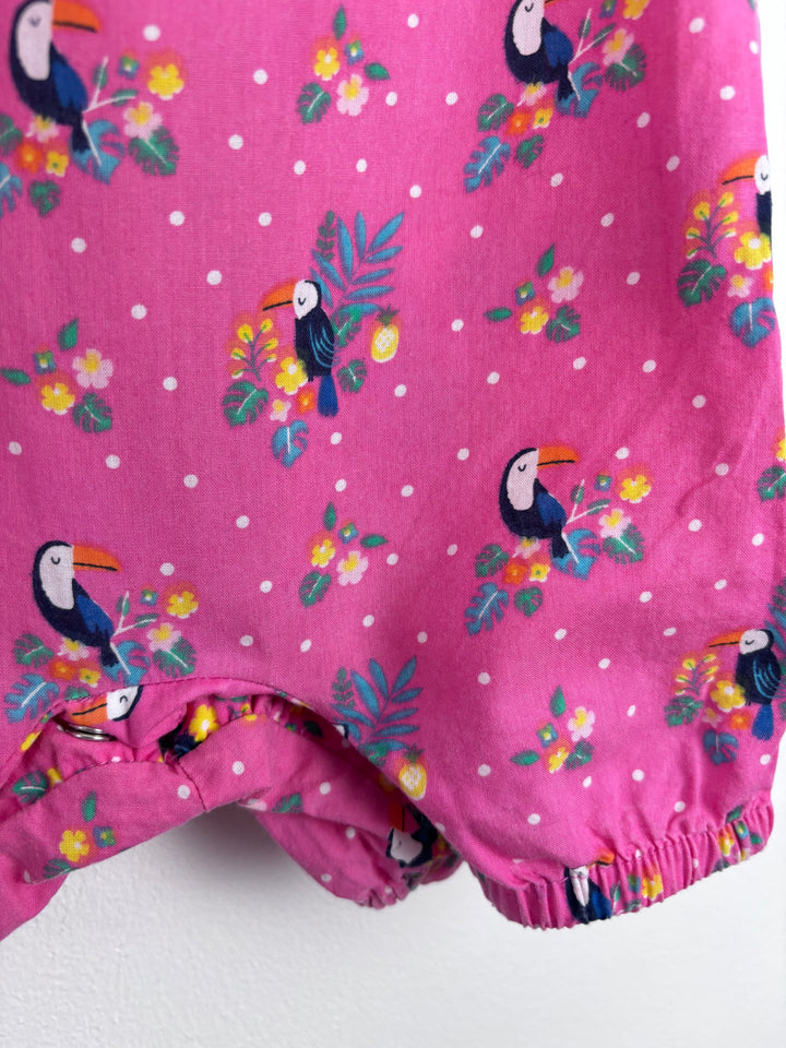 JoJo Maman Bébé Pink Toucan Romper 0-3 Months-Rompers-Second Snuggle Preloved