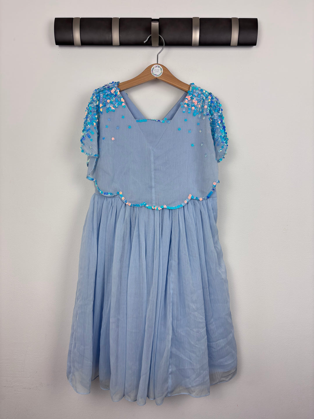 Monsoon Blue Sequin Occasion Dress 8 Years-Dresses-Second Snuggle Preloved