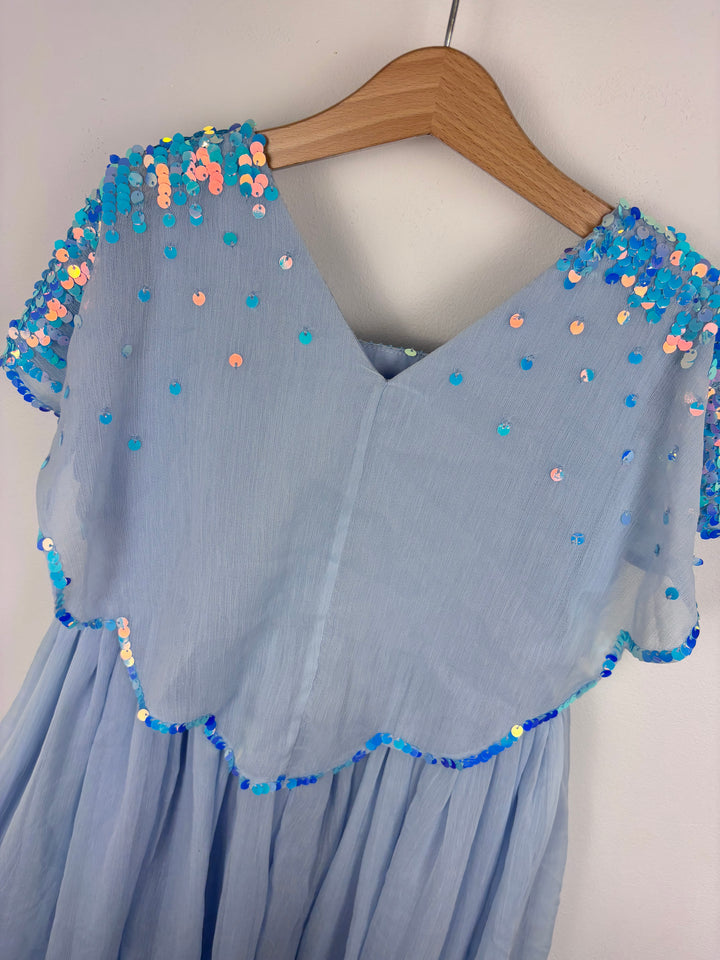 Monsoon Blue Sequin Occasion Dress 8 Years-Dresses-Second Snuggle Preloved
