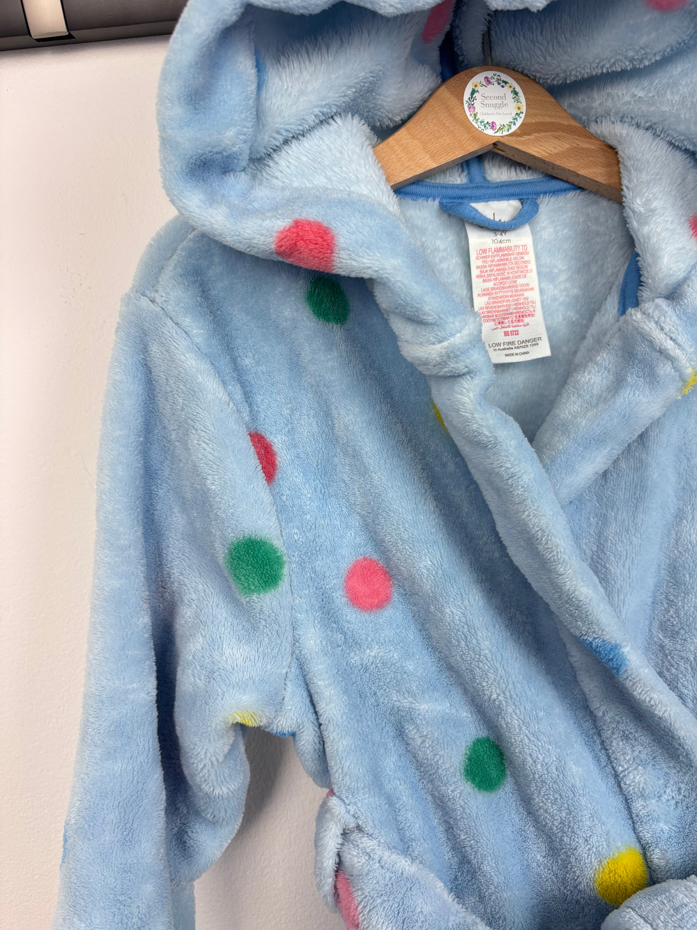 Boden Blue Spotty Dressing Gown 3-4 Years-Dressing Gown-Second Snuggle Preloved