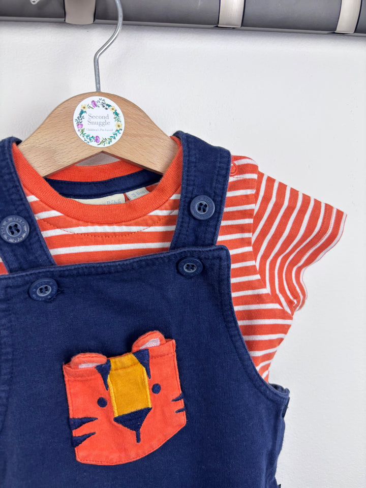 JoJo Maman Bébé Tiger Dungaree Set 3-6 Months-Dungarees-Second Snuggle Preloved