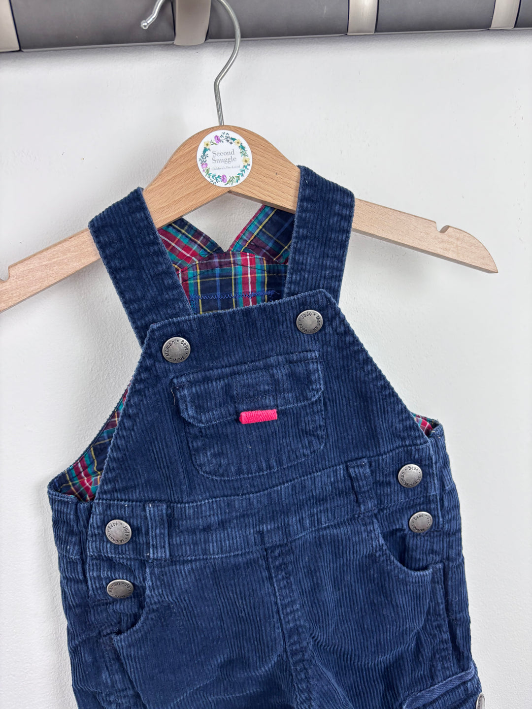 JoJo Maman Bébé Navy Cord Dungarees 3-6 Months-Dungarees-Second Snuggle Preloved