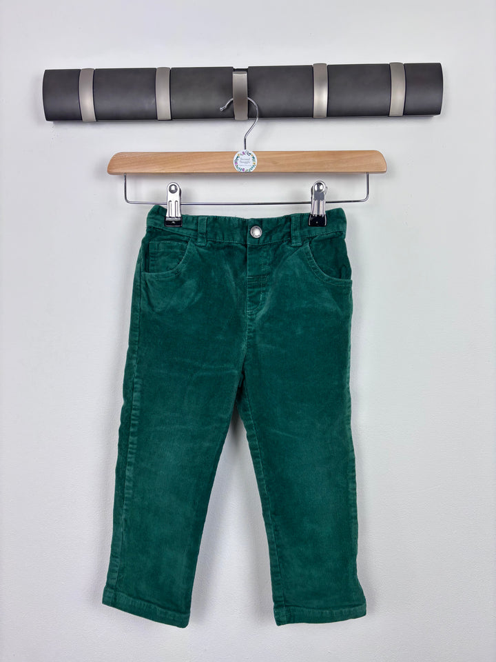 JoJo Maman Bebe Green Cord Trousers 2-3 Years-Trousers-Second Snuggle Preloved