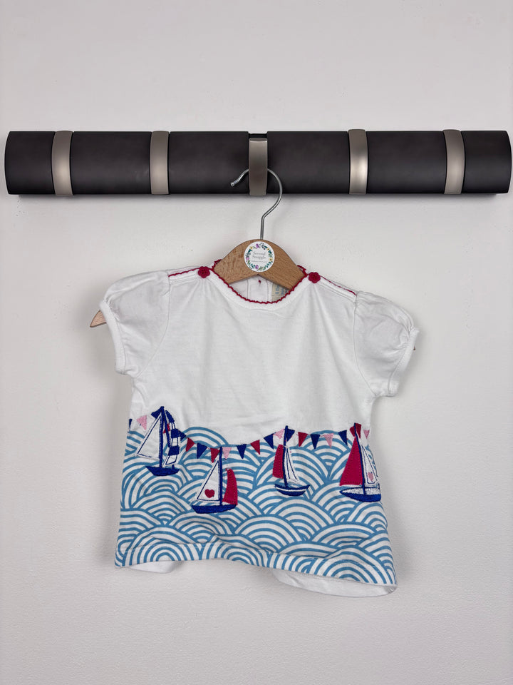 JoJo Maman Bebe Sailing T Shirt 6-12 Months-Tops-Second Snuggle Preloved