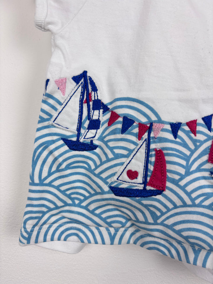 JoJo Maman Bebe Sailing T Shirt 6-12 Months-Tops-Second Snuggle Preloved