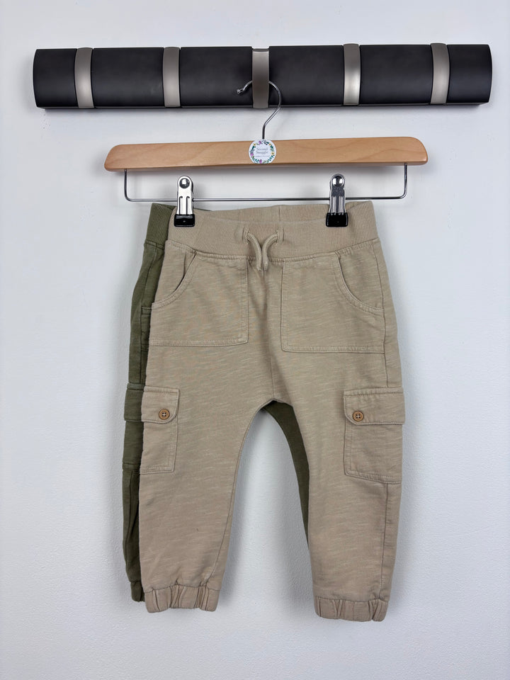 Next Cargo Joggers Twin Pack 9-12 Months-Trousers-Second Snuggle Preloved