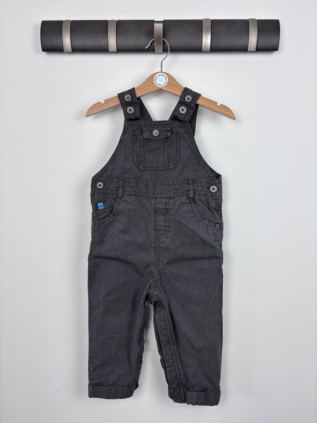 M&S Charcoal Dungarees 12-18 Months-Dungarees-Second Snuggle Preloved