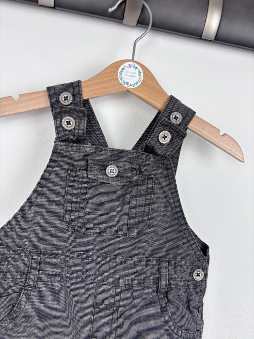 M&S Charcoal Dungarees 12-18 Months-Dungarees-Second Snuggle Preloved