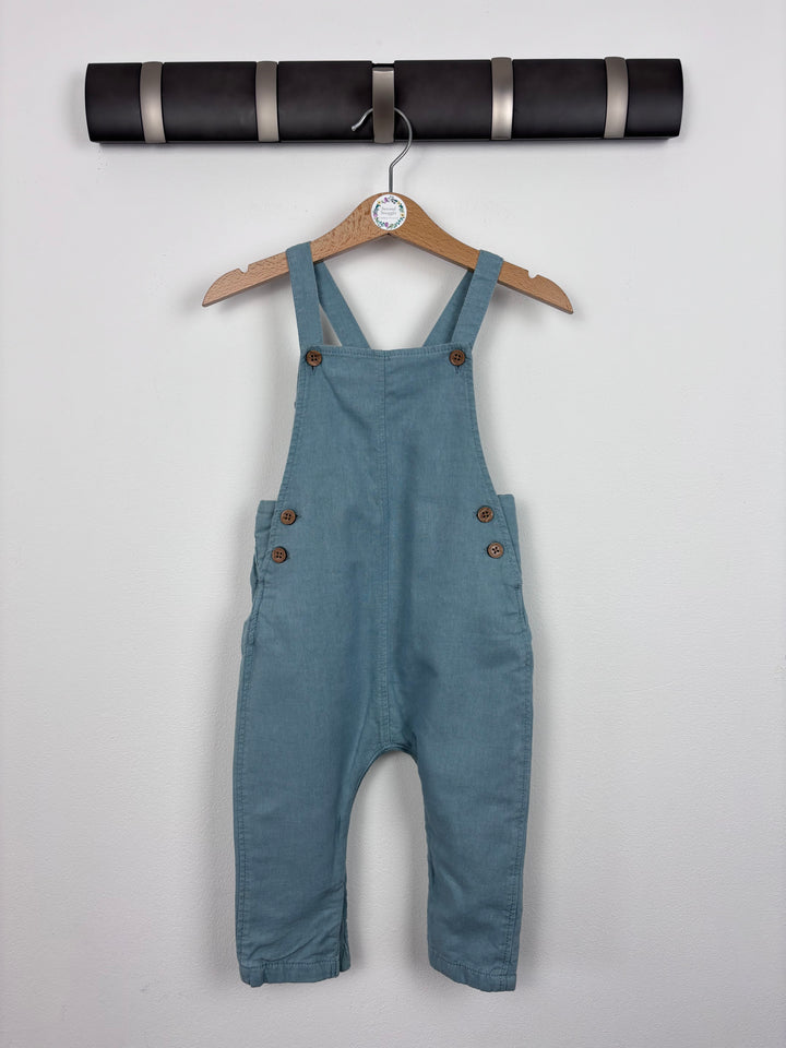 Next Green Dungarees 9-12 Months-Dungarees-Second Snuggle Preloved
