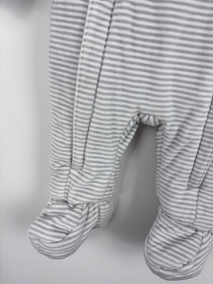 M&S Grey Stripe Pramsuit 0–3 Months-Pramsuits-Second Snuggle Preloved