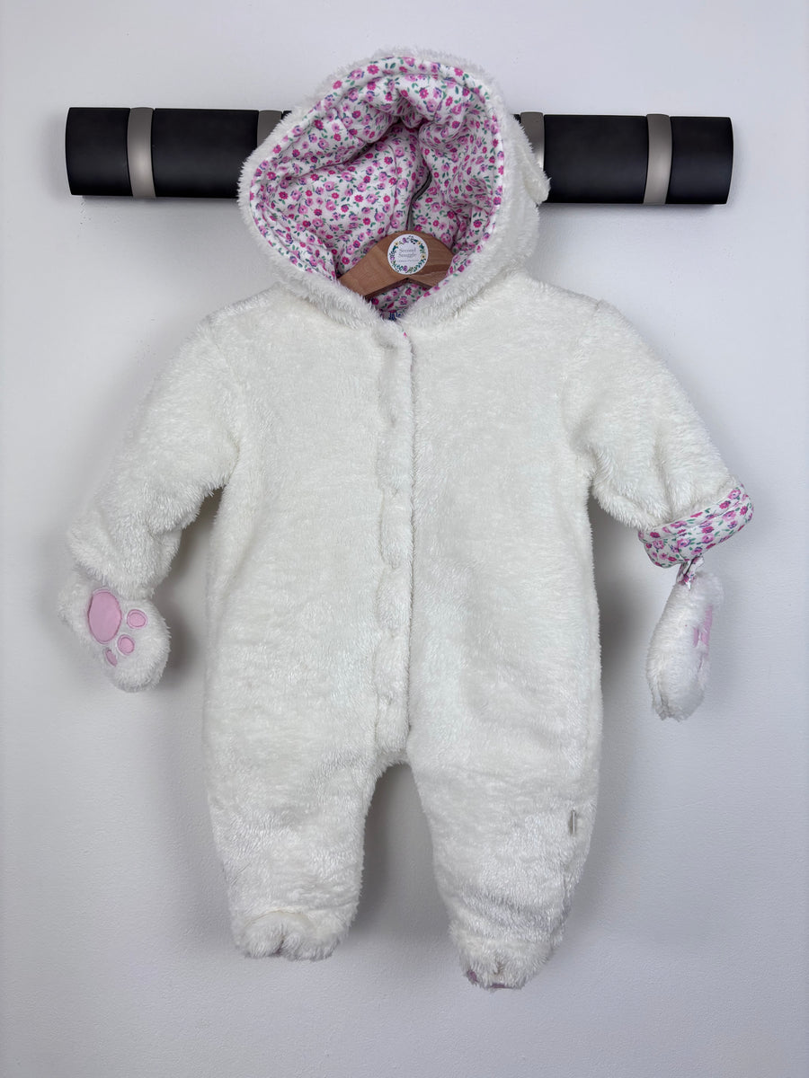 JoJo Maman Bébé White Bunny Pramsuit 0-3 Months-Pramsuits-Second Snuggle Preloved
