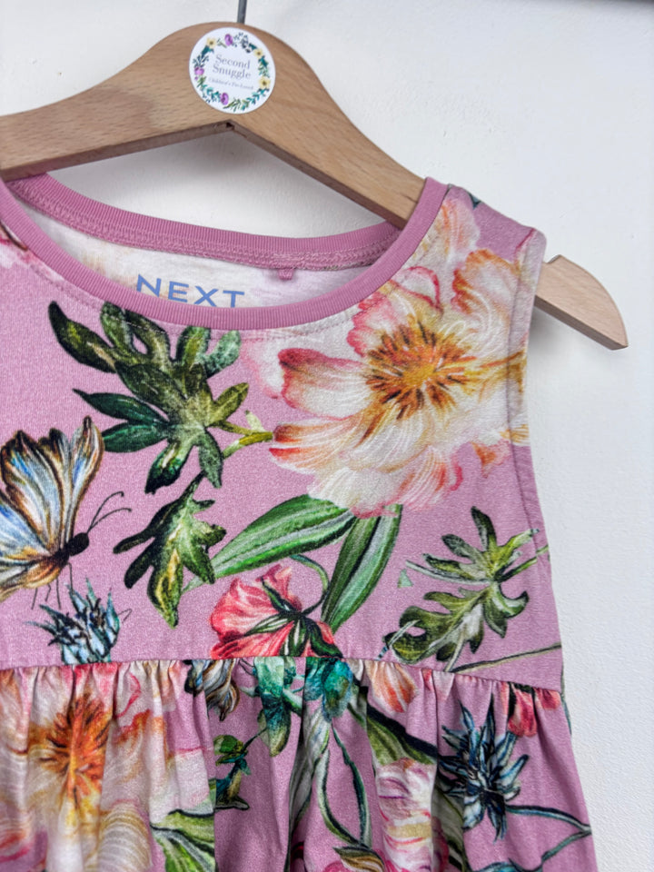Next Light Pink Floral Dress 6-7 Years-Dresses-Second Snuggle Preloved