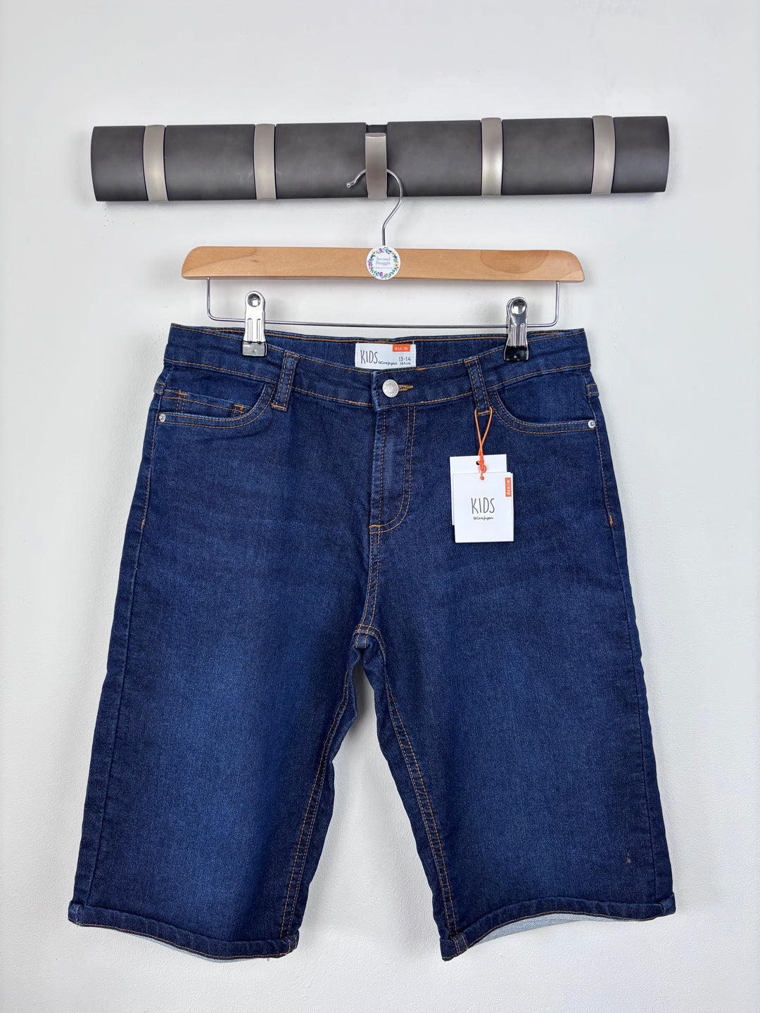 Denim Kids Dark Wash Bermuda Shorts 13–14 Years-Shorts-Second Snuggle Preloved