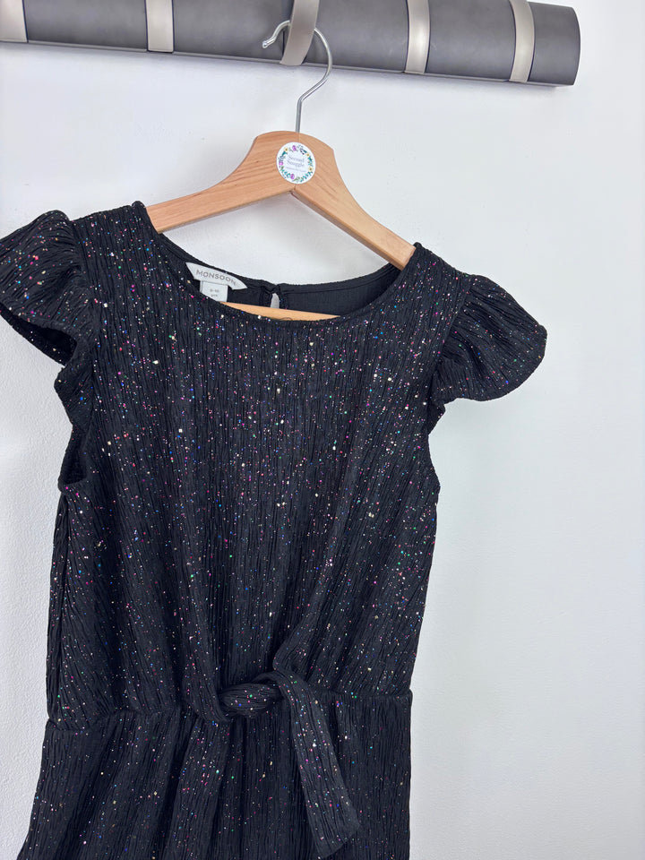 Monsoon Black Sparkle Jumpsuit 9-10 Years-Jump Suits-Second Snuggle Preloved