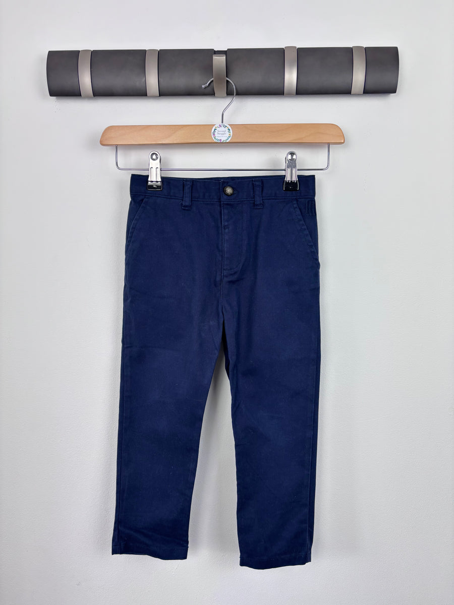 River Island Navy Chino Trousers 3-4 Years-Trousers-Second Snuggle Preloved