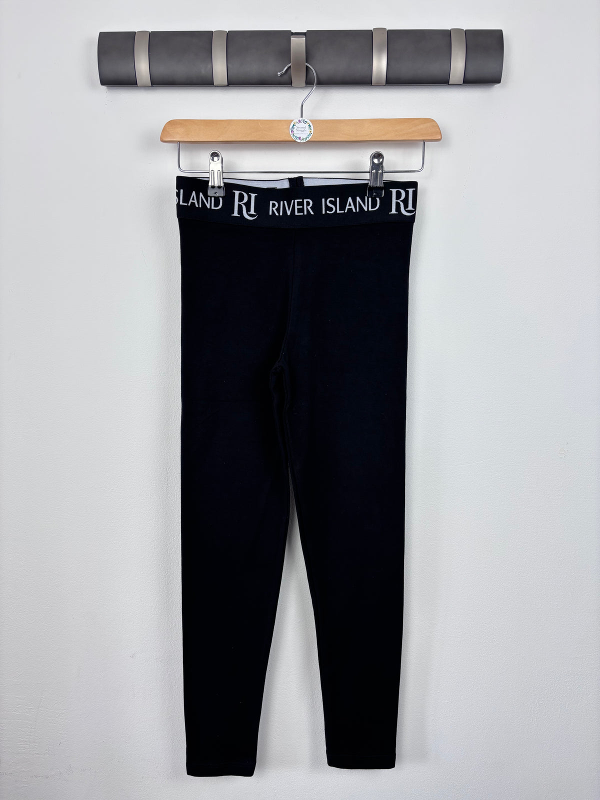 River Island Black Cotton Leggings 7-8 Years-Leggings-Second Snuggle Preloved