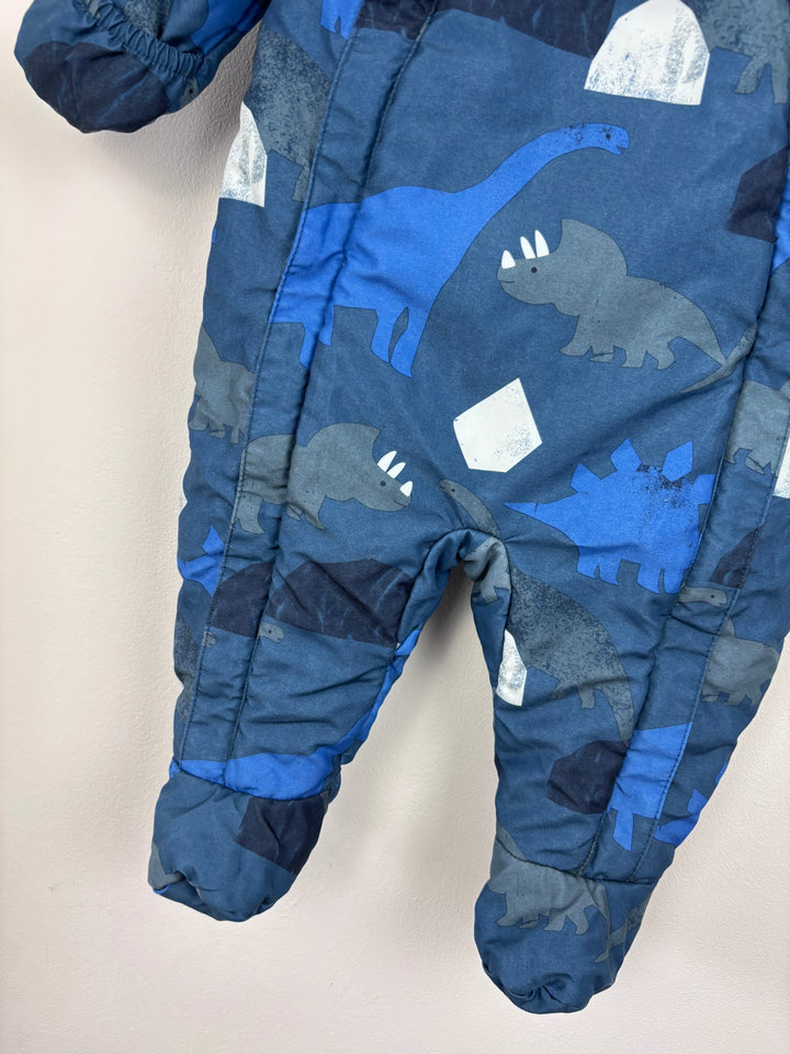 M&S Blue Dinosaur Snowsuit 3-6 Months-Snow Suits-Second Snuggle Preloved
